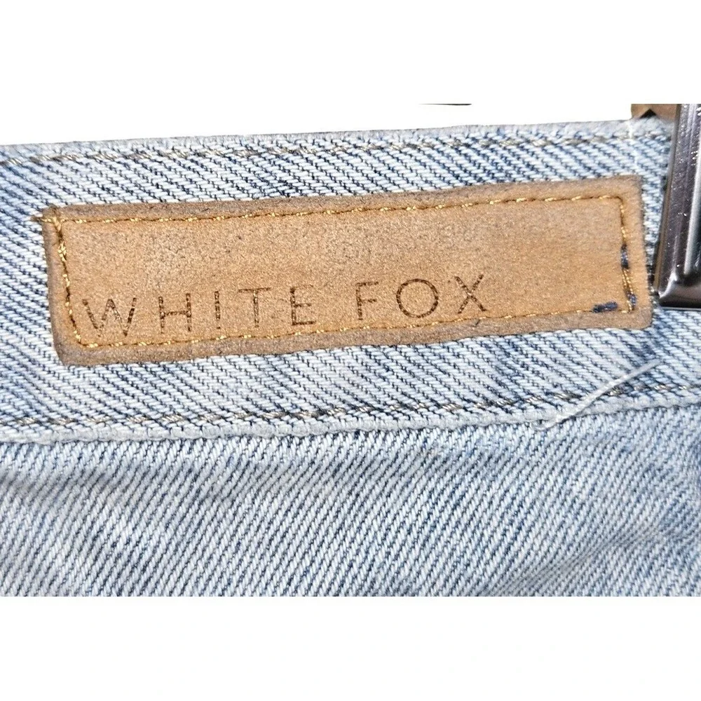White Fox Denim Shorts Womens M Light Wash Distressed High Rise Cutoff Festival‎